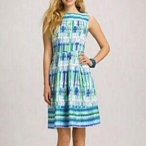Dressbarn Dress Fit Flare Sleeveless Womens 6 Colorful Summer Party Wedding Knee